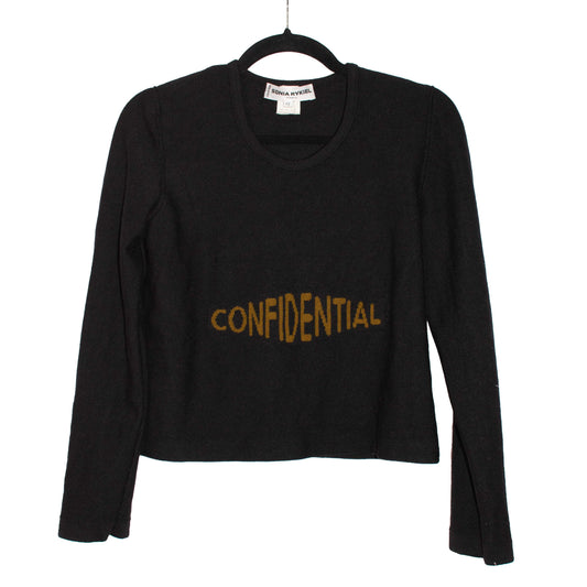 Vintage Sonia Rykiel 'Confidential' Graphic Knit Sweater Top