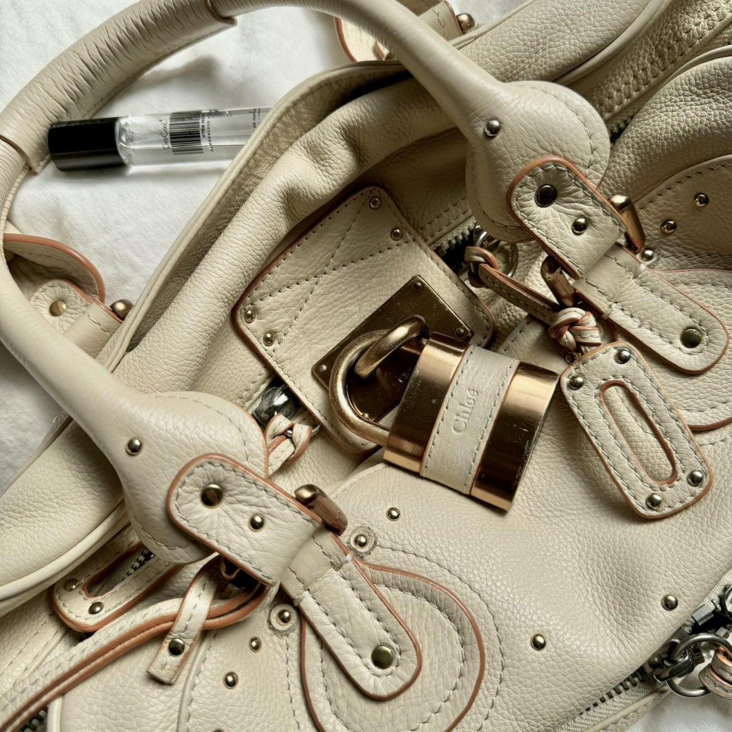 2005 White Two-Tier Chloe Paddington Satchel Bag