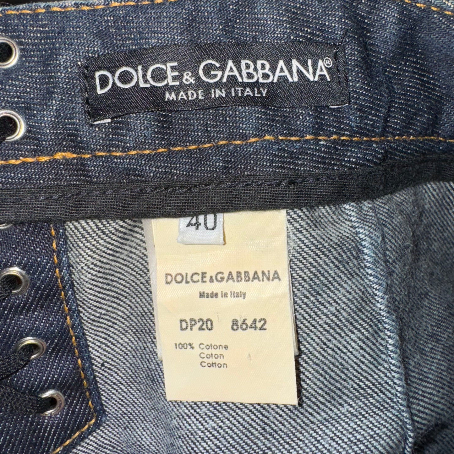 Dolce & Gabbana SS 2003 Ready-to-Wear Runway Denim Button Pants