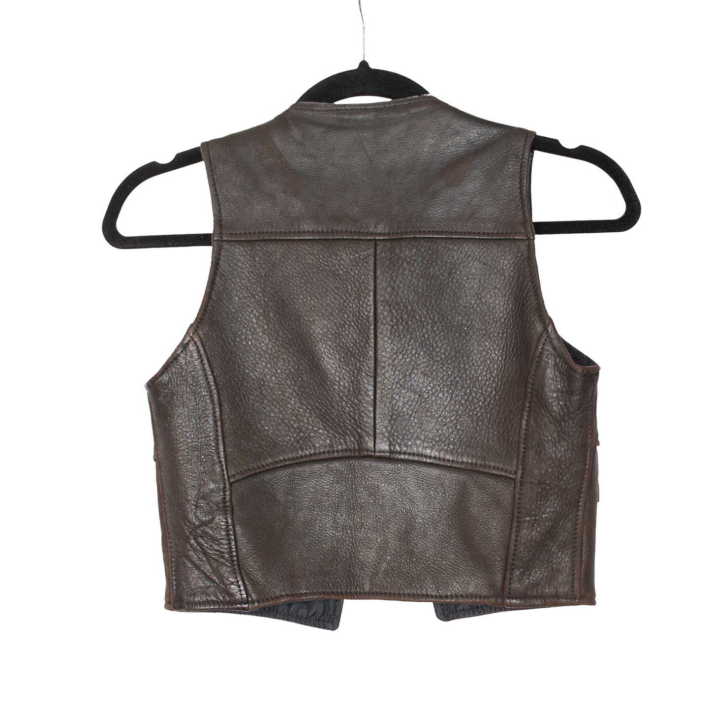 Vintage Cropped Leather Motorcycle Vest